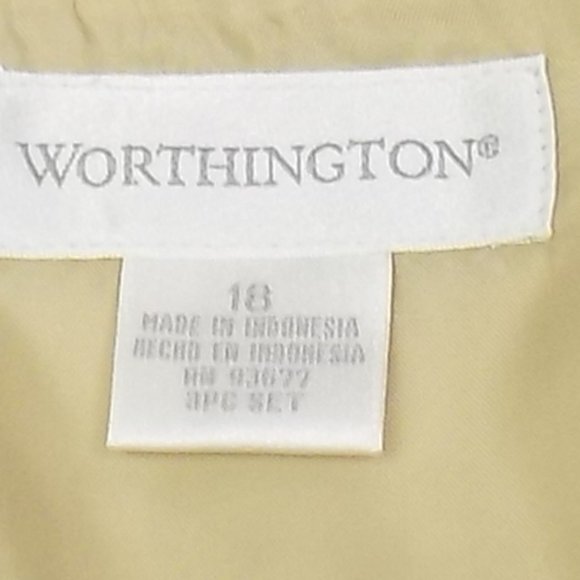 Worthington Navy Blue/Linen Zip-Front Suit Jacket and Tank Blouse Sz 18 READ NWT - Picture 16 of 16